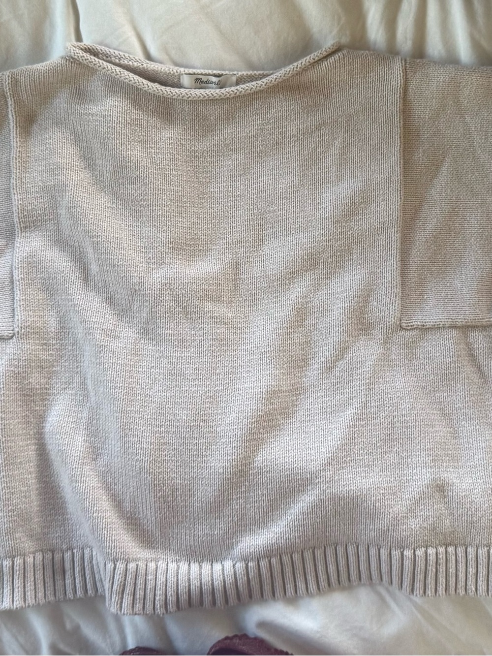 Madewell Boxy Heavyweight Knit Sweater with Rolled Collat